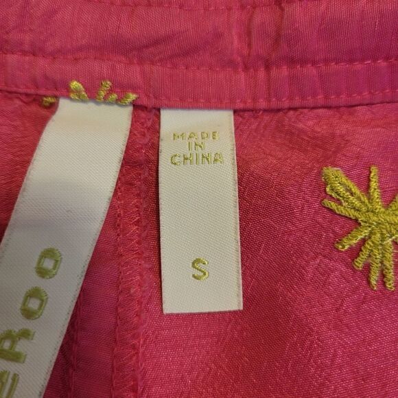 NWOT Debra Deroo hot pink & lime green silk pants - Picture 4 of 7
